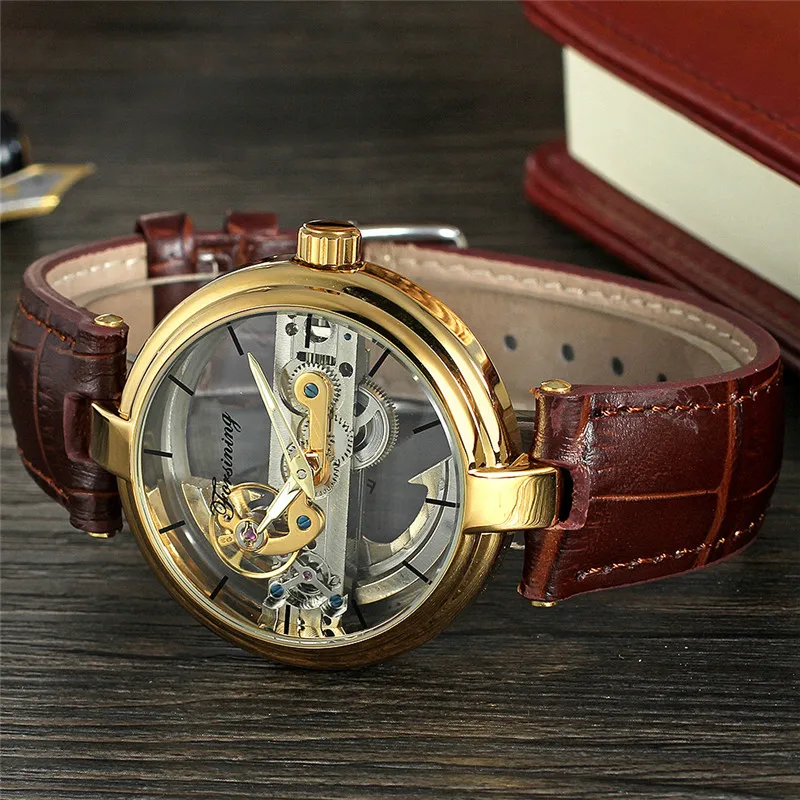 Часы наручные FORSINING Мужские автоматические механические Спортивные прозрачные в