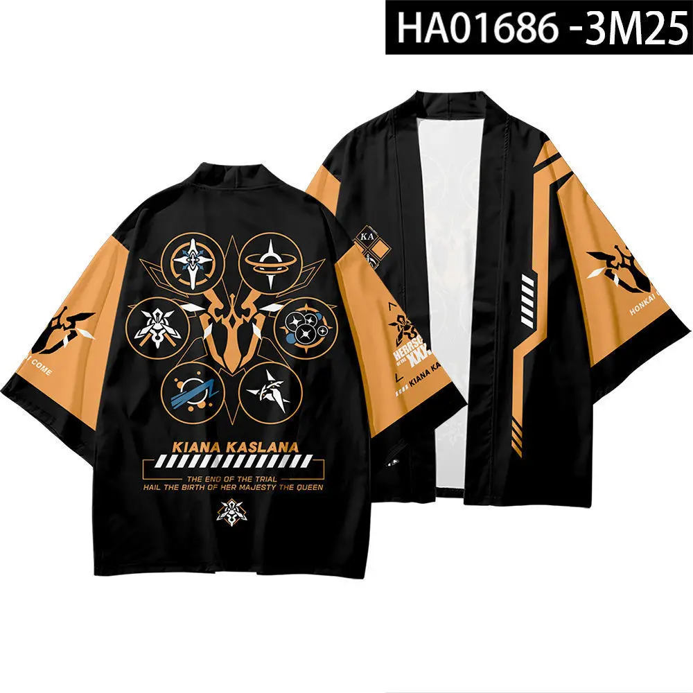 Кимоно Honkai Impact 3 для женщин и мужчин японское аниме кимоно с 3D принтом хаори юката