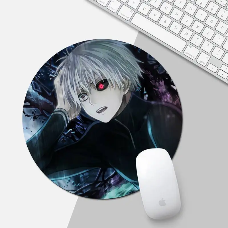 

Tokyo Ghoul Beautiful Anime Mouse Mat Desk Table Protect Game Office Work Round Mouse Mat pad XL Non-slip Laptop Cushion
