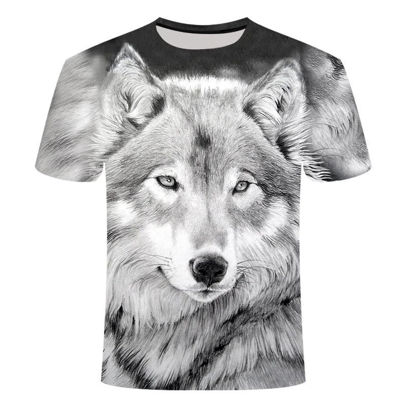

Winter 2021 Cool T-shirt Print Wolf 3dt Men's And Women's Summer Sleeve Short Sleeve T-shirt