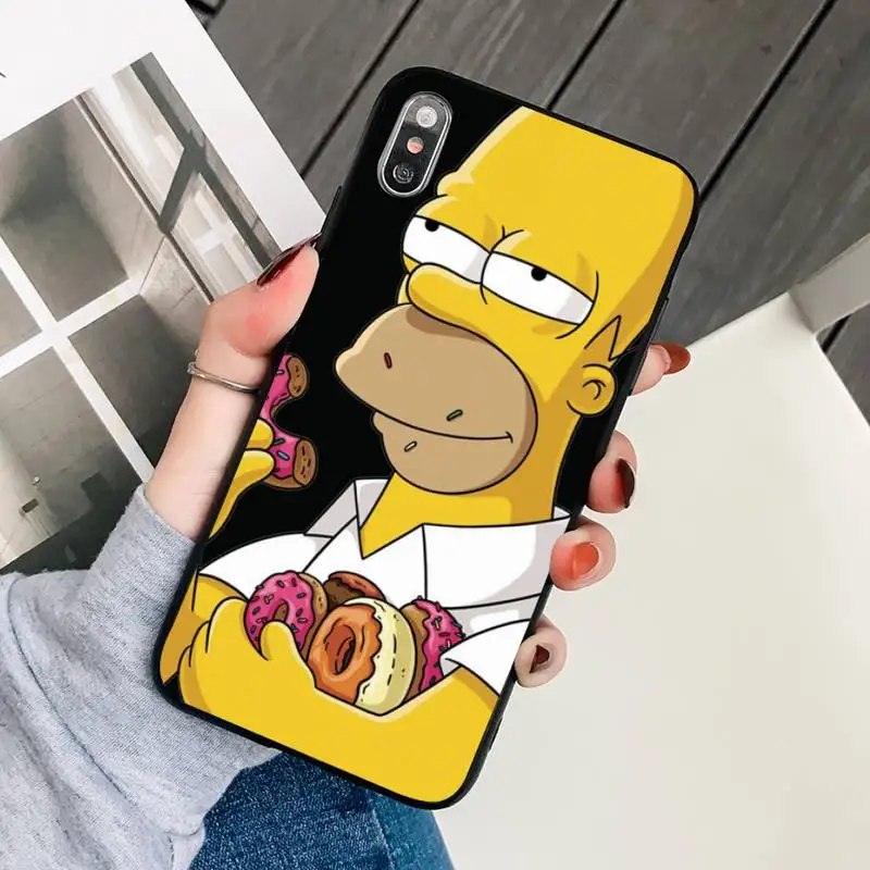 

Homer J. Simpson Phone Case Black For IphoneX XS 11 12 11/12Pro Max 5 5s SE 6 6s 7 8 Plus SE2020 Cases
