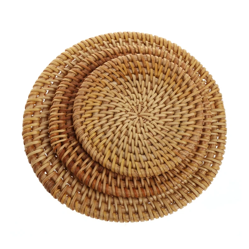 Ручной работы из ротанга коврик подставки Чай Кофе горшок для напитков Подушка