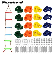 16 rock climbing holds for kids with climbing rope ladder and 32 mounting bolts climbing grips diy rock stone wall rock climbi
