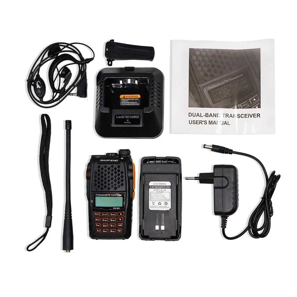 Рация Baofeng UV-6R мощность 7 Вт 2 шт. VHF/UHF Двухдиапазонный портативный FM-трансивер