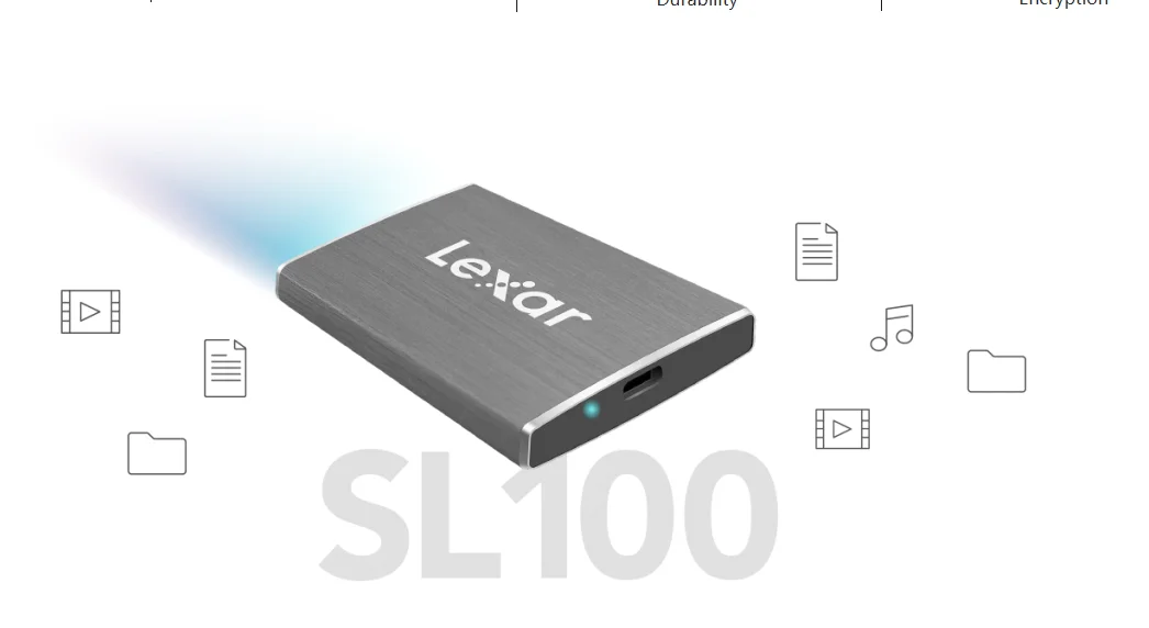 LEXAR SSD 240G 512G Мобильный твердотельный накопитель большой емкости USB3.0 жесткий диск высокоскоростной Накопитель SSD SL100 512G мобильный жесткий