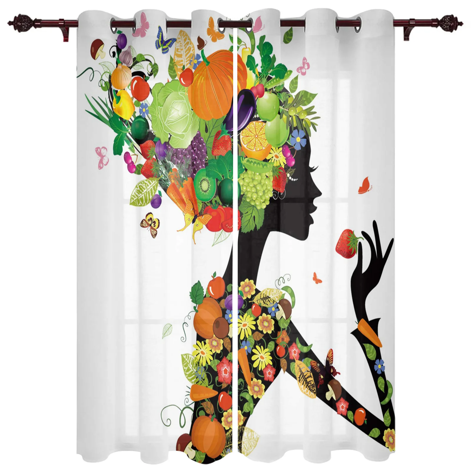 

Женщина для фруктов и овощей, большой шторы в простом стиле для гостиной обеденный современный простые шторы готовой шторы в простом стиле ...