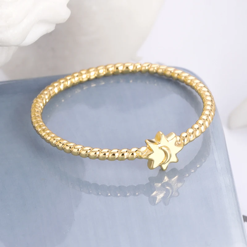 

2021 New Fashion Moon Star Finger Rings Accessories For Women Stainless Steel Silver Color Wedding Ring Jewelry Girl Gifts