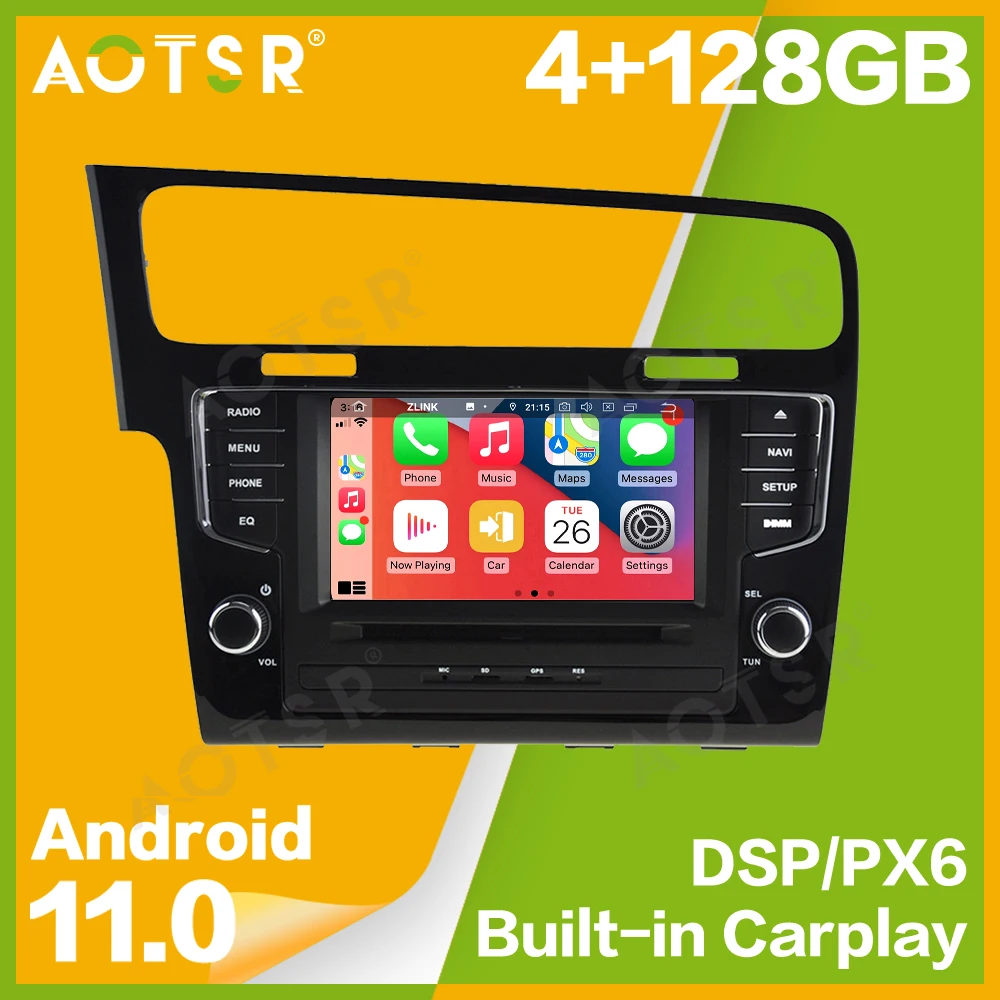 Автомобильный мультимедийный плеер Android 11 для VW GOLF 7 2013-2018 GPS Восьмиядерный