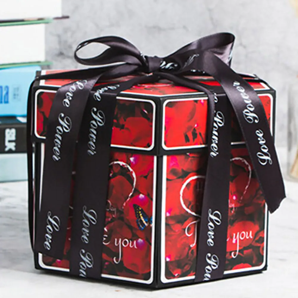 Шестигранный многослойный DIY памяти скрапбук фотоальбом коробка Валентина