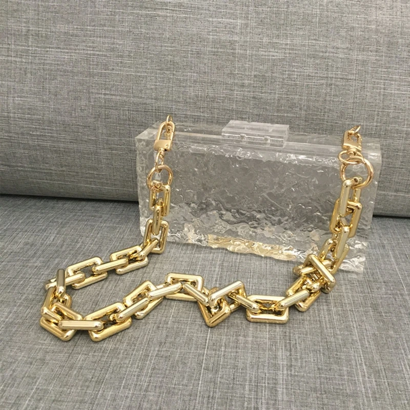 

Transparent Fashion Ice Crack Women Chain Shoulder Bag Luxury Party Prom Elegant Banquet Evening Dinner Handbag Woman