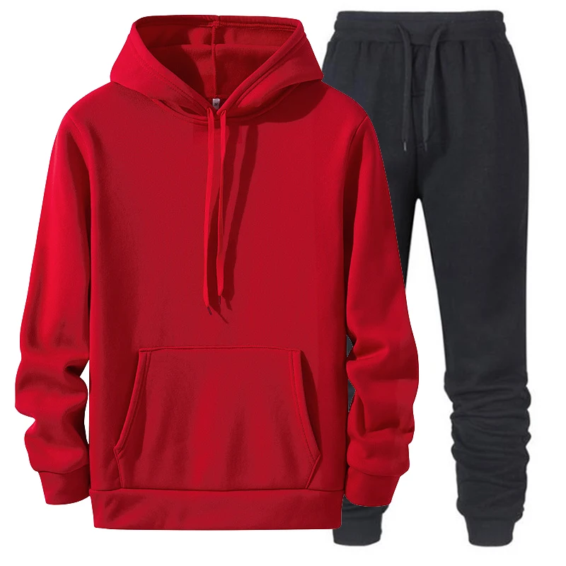 

Men's /Women Sets Hoodies+Pants Hooded Sweatshirt Sweatpants Fashion Slim Fit Men Set Hoodie Pant solid Pullover Hoody