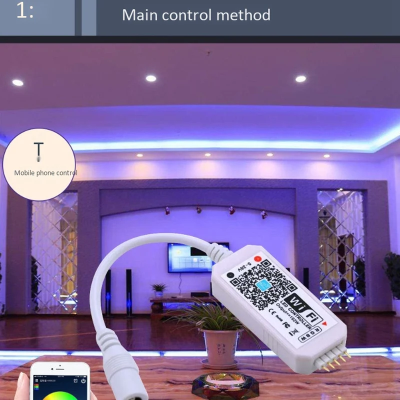 

Light Strip Controller Wifi Smart LED Light Controller Mobile Phone APP Controller Music Rhythm Dimming