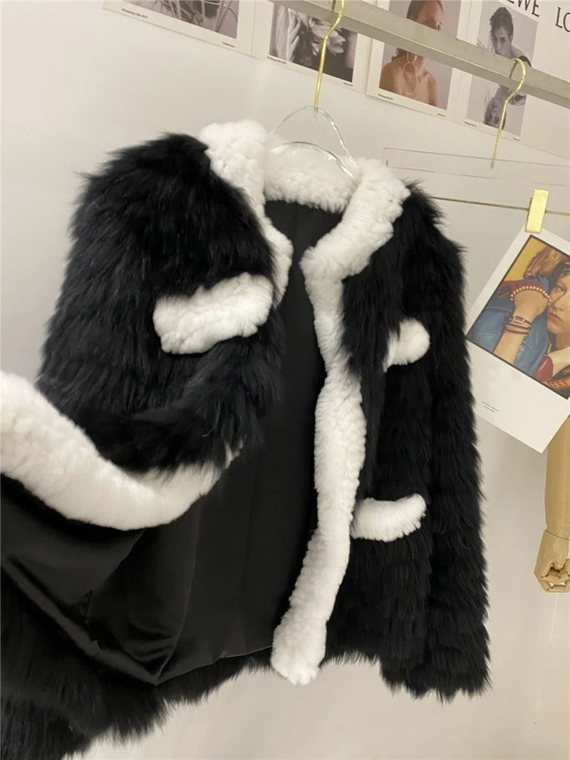 Small Fragrance Real Fur Coat Women Winter Natural Fox Fur Jackets Loose Size Warm Clothing Fashion Outwear For Lady enlarge