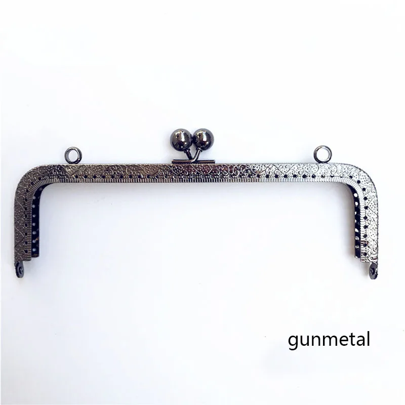 10Pcs 20cm Square Metal Purse Frame Handle for Clutch Bag Handbag Accessories 8inch Kiss Clasp Lock Antique Bronze Brass Silver