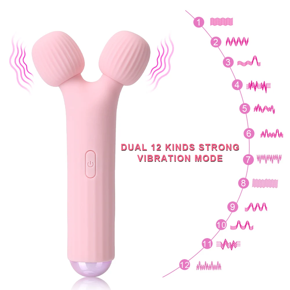 Двойная головка вибратор фаллоимитатор Φ массажер точки G 12 режимов Стимулятор