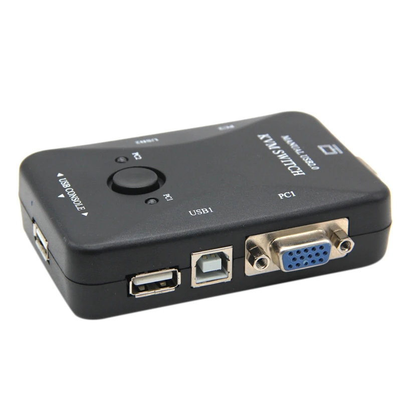 

Kvm-переключатель Usb, 2 порта Vga переключатель Svga Box Usb 2.0 мышь, клавиатура 1920X1440, коммутатор