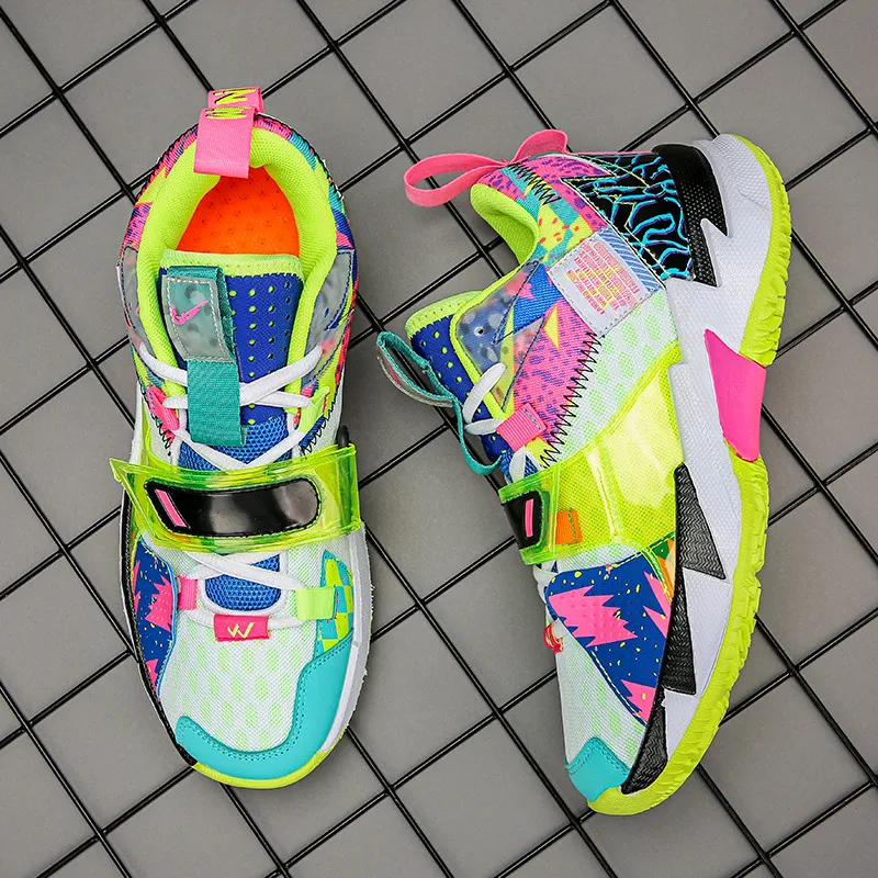 2021 Hot Superstar Fashion Rainbow Basketball Shoes Men Breathable High top Men's Sneakers Basketball Unisex Sports Shoes Basket