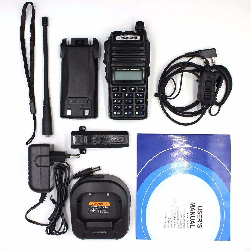 

2PCS/lot BaoFeng UV-82 5W UHF VHF Dual Band 136-174&400-520MHz Ham Radio 2800mAh Battery Walkie Talkie