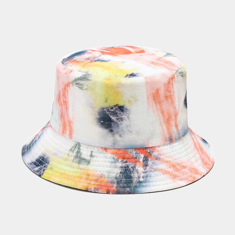 

Harajuku Rainbow Print Bucket Hat For Women Men Panama Tie Dye Fishing Caps Hip Hop Gorro Reversible Fisherman Hats