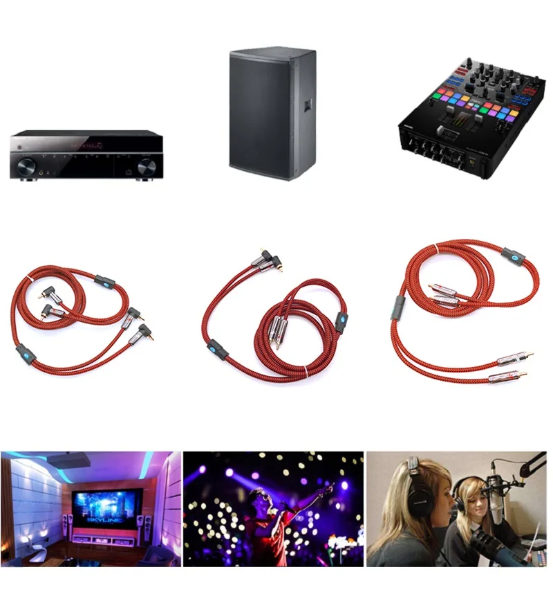 Hi-Fi аудиокабель 2 RCA на разъема усилитель для телефона DVD телевизора CD Soundbox стерео