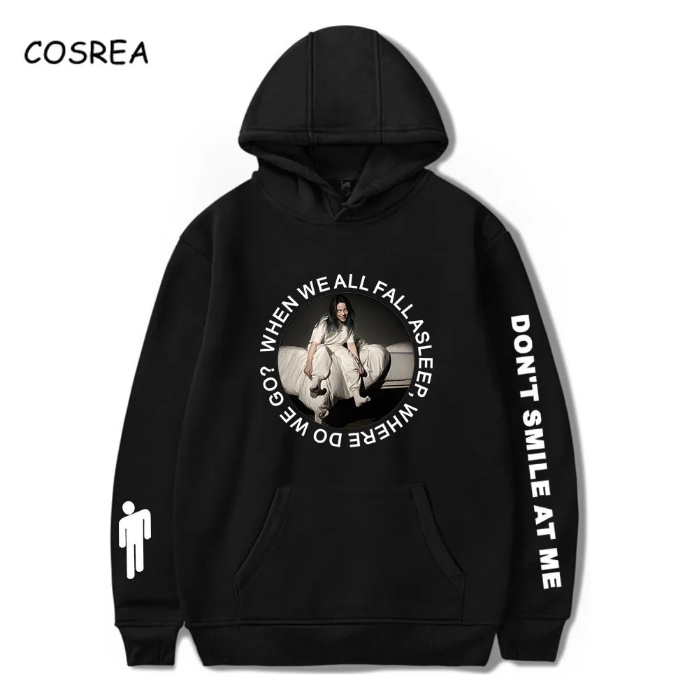 Модная толстовка с капюшоном Billie Eilish, Повседневный пуловер с капюшоном для мужчин и женщин, спортивный топ с длинным рукавом, толстовка в стиле хип-хоп