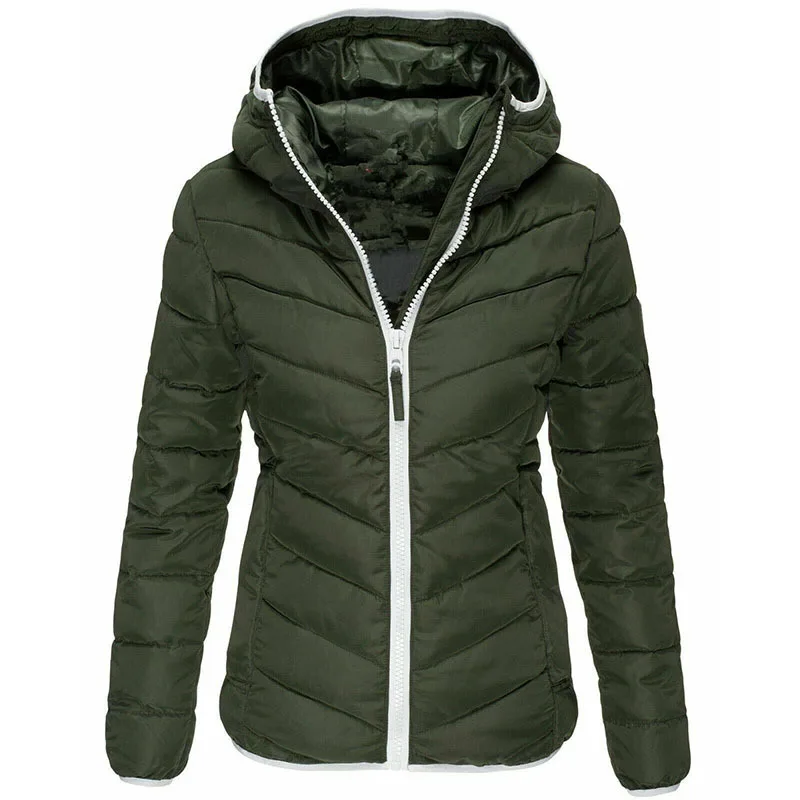 Female Thicken Coat Cotton Padded Parka Jacket Hooded Outwear Plus Size 2021 New Women Winter Jacket Slim Fashion Warm Parkas