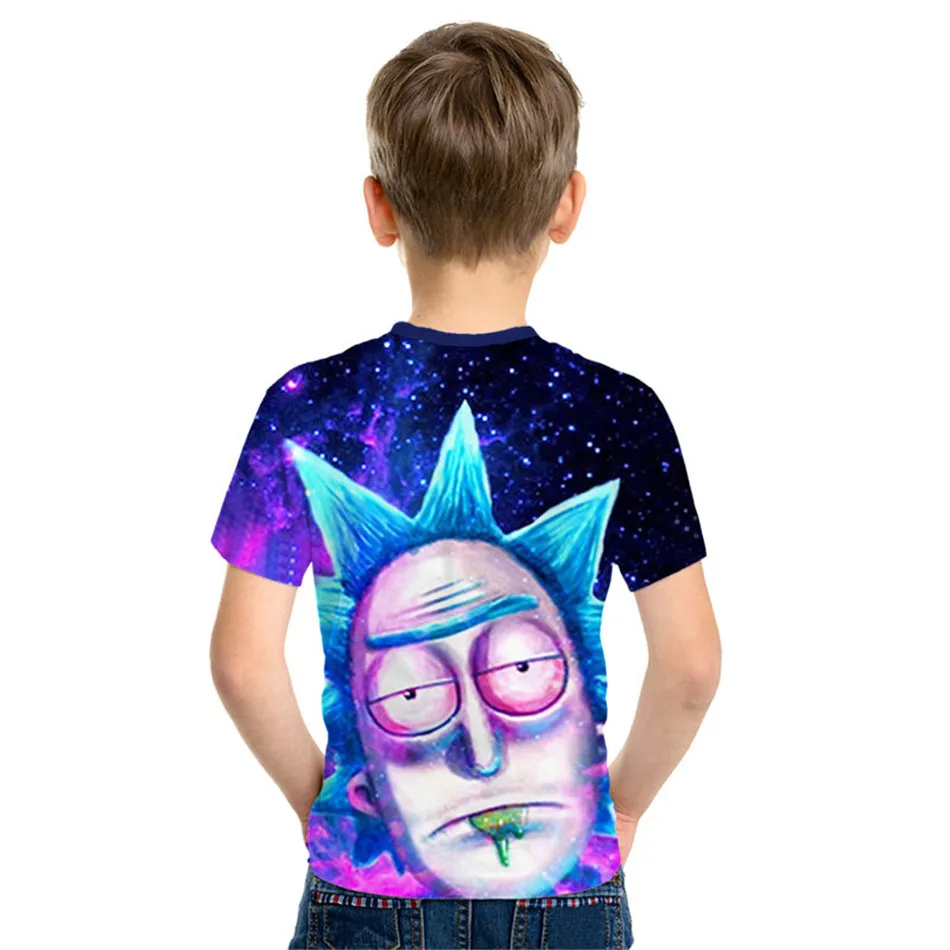Коллекция года, новая летняя детская футболка с 3D принтом «Rick and Morty By Jm2» футболка с аниме для мальчиков и девочек красивые детские футболки для детей возрастом от 4 до 12 лет