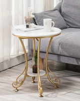 2020 new luxury sofa side table corner table living room small round coffee table marble table top diameter 50 cm