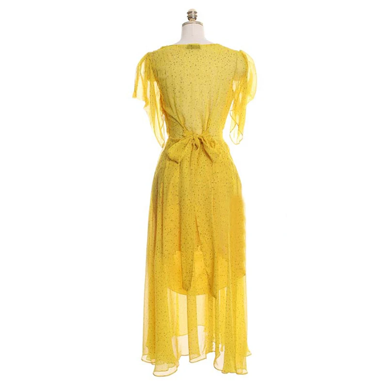 Платье с принтом TWOTWINSTYLE весеннее длинное платье до щиколотки коротким рукавом и