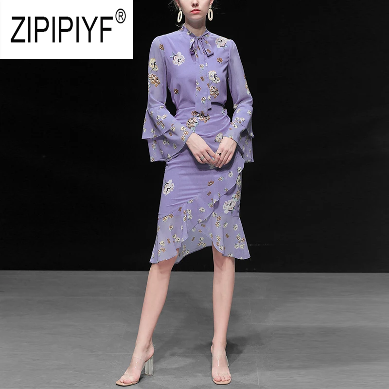 Элегантные модные женские комплекты с цветочным принтом бандажный дизайн