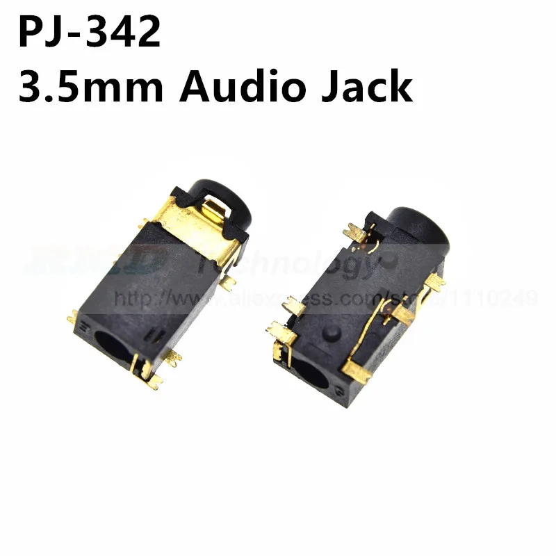 10 шт./лот 3 5 мм разъем для наушников со штекером PJ-342 6 контактов Бесплатная
