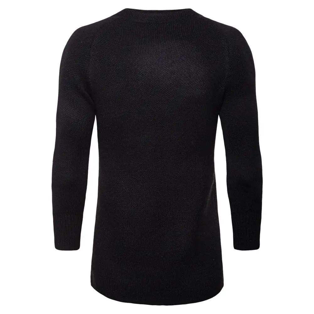 Мужской Повседневный свитер Осенние Теплые однотонные черные свитера