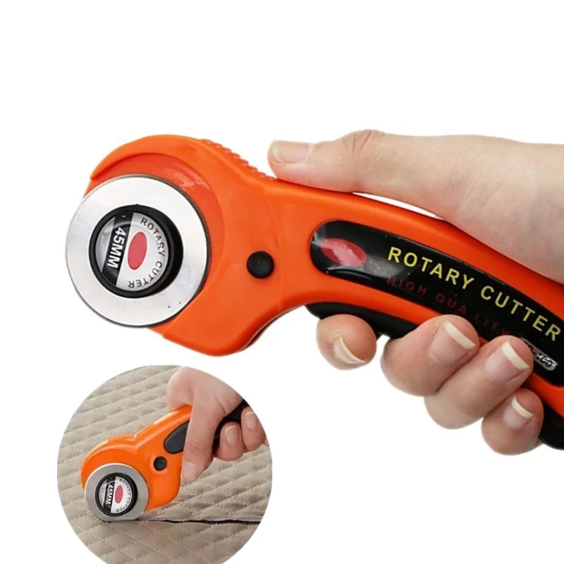 45mm Rotary Cutter Soft Grip Comfort Loop Handle Roller Knife Self Healing Cutting Mat Set for Patch Work Sewing DIY Accessory | Дом и сад