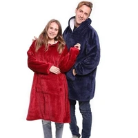 2021 super dalian hoodie tv hooded blanket sofa comfortable winter thick warm fleece womens mens pocket jacket bathrobe