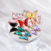 kpop cute butterfly charms colorful crystal butterfly pendant accessories womens bracelet necklace diy jewelry making supplies