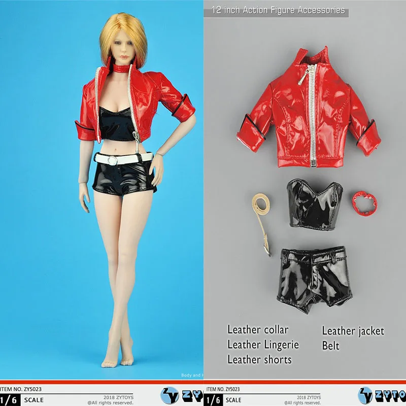 

ZYTOYS ZY5023 1/6 сексуальная женская одежда кожаные пальто шорты с воротником и поясом, для детей возрастом от 12 "фигуру в наличии