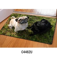 non slip home doormat carpet for living room bedroom kitchen floor mats cute pug dog 3d print tapetes rugs 4060cm door mat