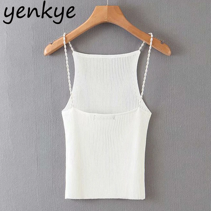 Женский винтажный однотонный топ на бретельках пикантный укороченный без