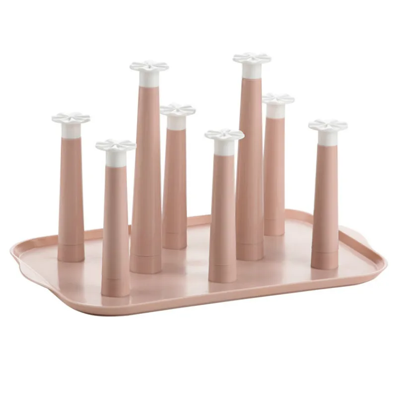 

8 brackets large flower shape plastic cup storage rack household cup holder glass cup rack water cup drain rack pf82711