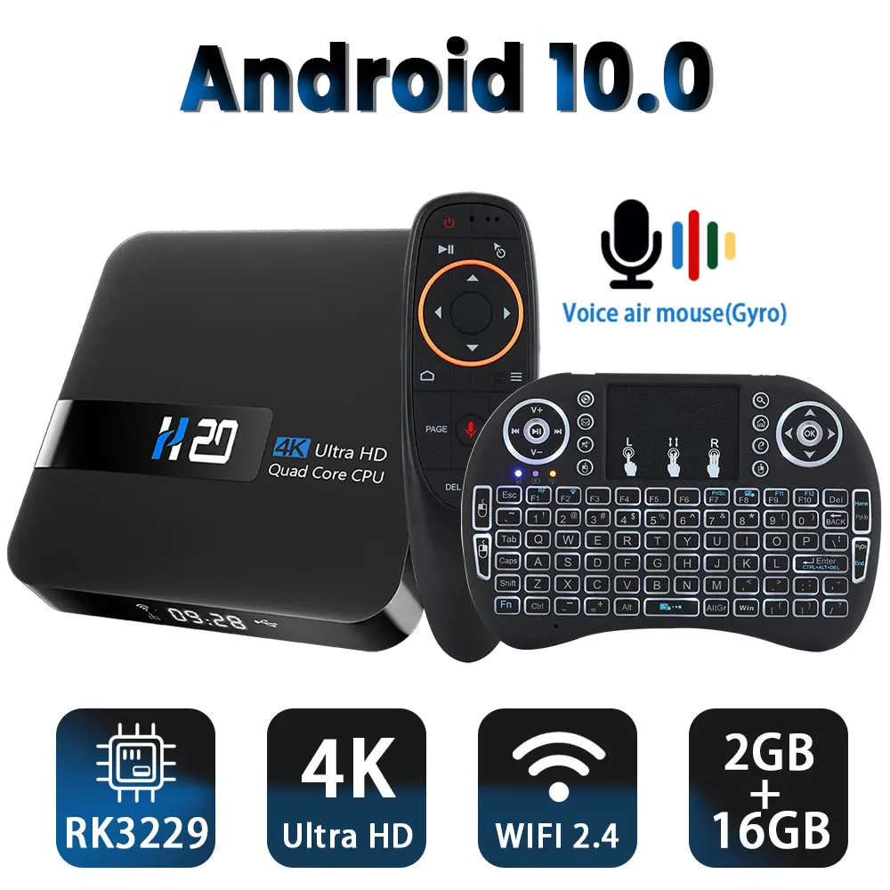 ТВ приставка RK3229 на Android 10 0 с поддержкой 4K 2 + 16 ГБ Wi Fi 4 ГГц|ТВ-приставки и