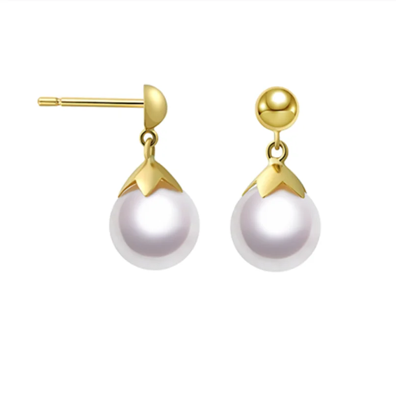 

Gold Color Simulated Pearl Drop Dangle Stud Earrings for Women Korean Style Jewelry With Cubic Zirconia Stone Girls Gift Bijoux