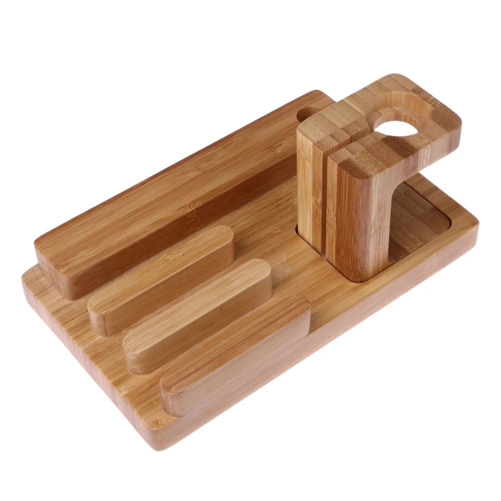 3 в 1 док станция из бамбукового дерева Держатель зарядного устройства кронштейн