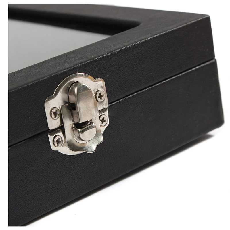 

24 Grids Glass Jewelery Earrings Tray Necklaces Bracelets Display Storage Box