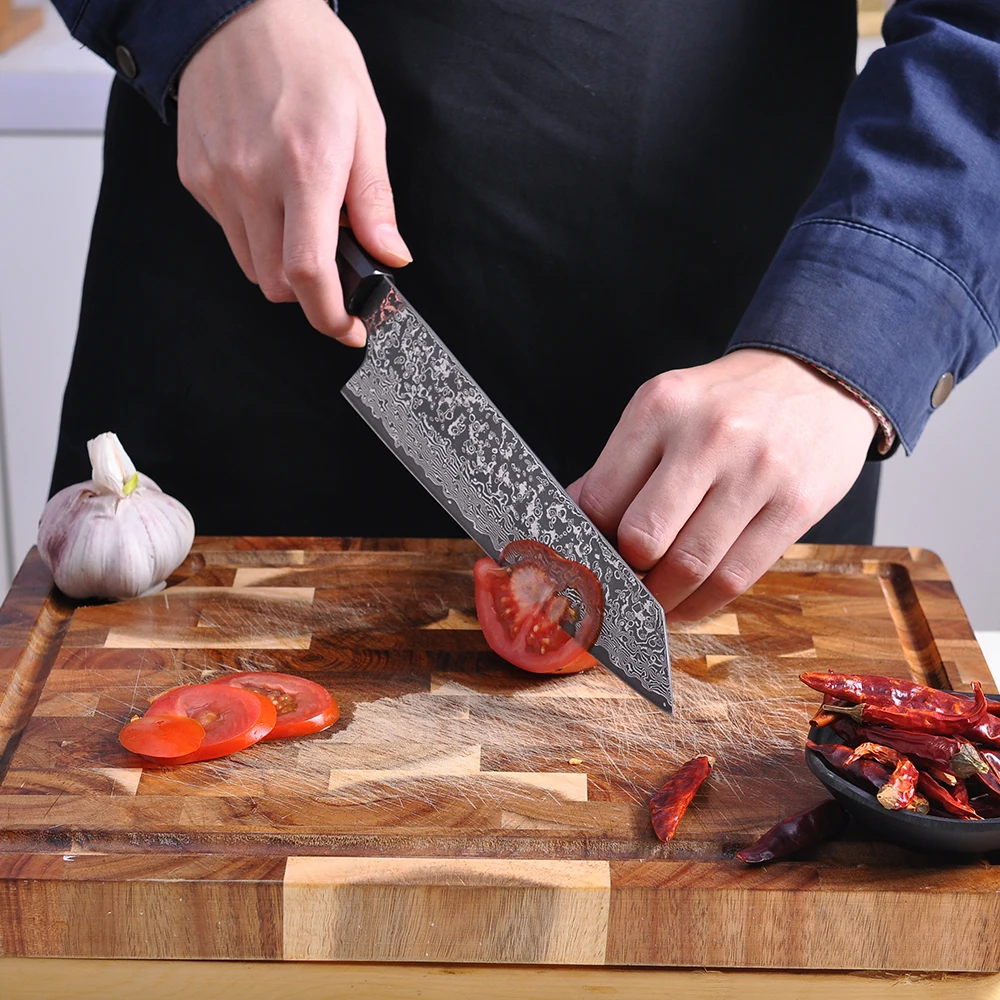 Кухонный нож из дамасской стали ножи шеф-повара Gyuto для мяса овощей рыбы фруктов