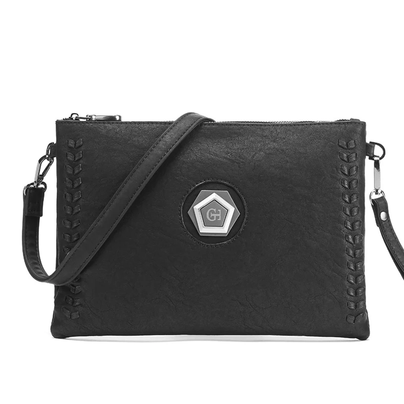 

DAEYOTEN New Soft Leather Men's Clutch Bag Designer Messenger Bag Men Wrist Bags Ipad Black Shoulder Bag Satchel Handbag ZM0812