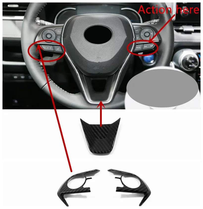 ABS аксессуары из углеродного волокна кнопка на руль рамка накладка наклейка для