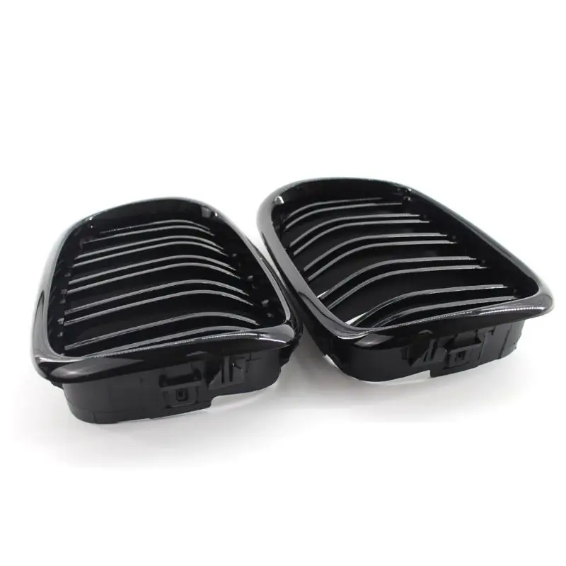 

2PCS Gloss Black Double Slat Front Kidney Grilles for B-MW 5 Series E39 99-03