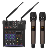 jayete top quality wireless microphone system professional uhf automatic handheld microphone dual mic with 4 channel audio mixer