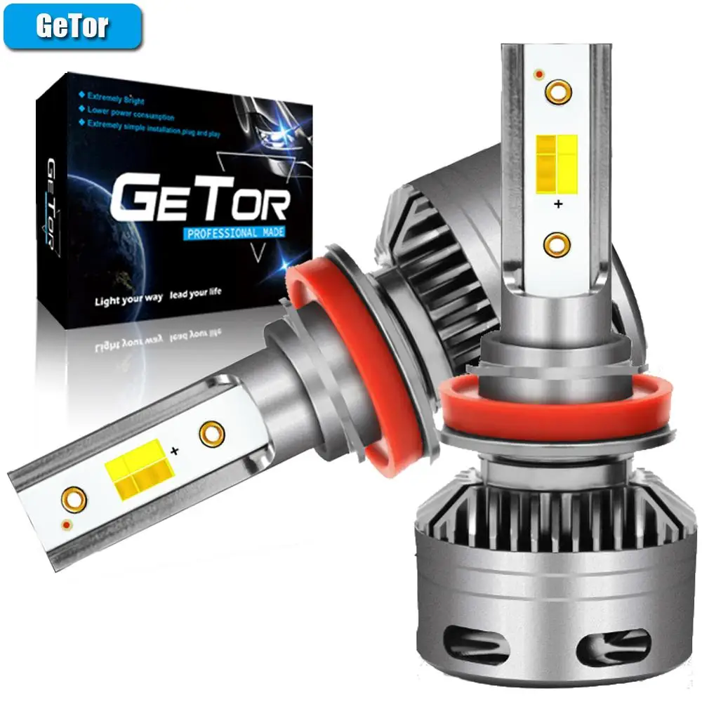 2x GeTor мини H11 три цвета led 12/24V 50000hrs H1 H7 H11/H8/H9 9005/HB3/H10 9006/HB4/9012 светильник лампочка| |
