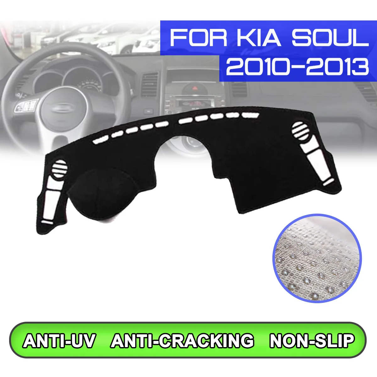 

Car Dashboard Mat Anti-dirty Non-slip Dash Cover Mat UV Protection Shade for KIA Soul 2010 2011 2012 2013